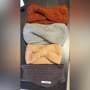 Knit Headband Set Bundle - Orange, Gray, Tan, Charcoal